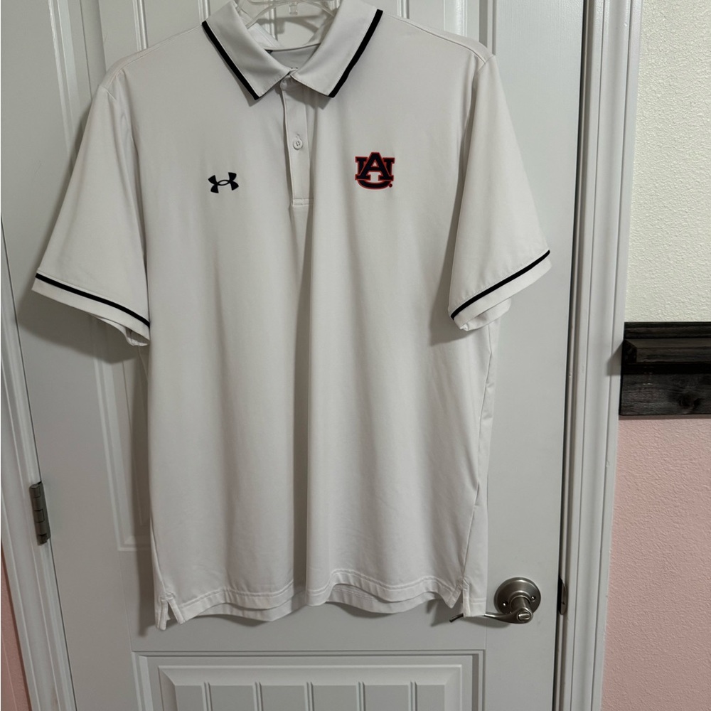 Auburn Under Armour White Polo Shirt Men’s XL